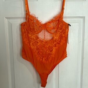 NWT Windsor Neon Orange Lace Bodysuit